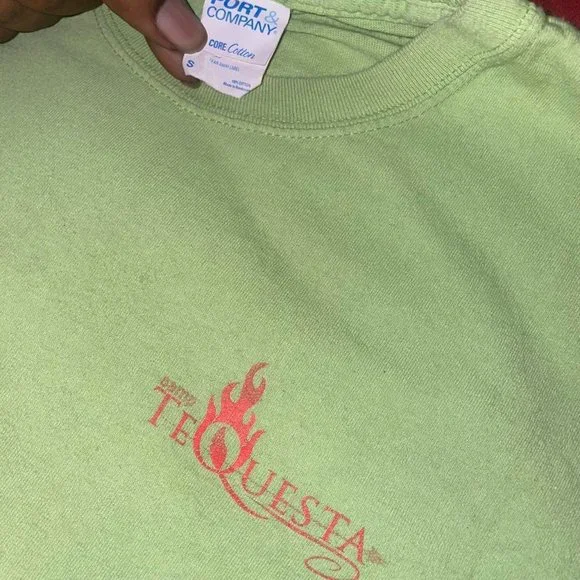 Camp Tequesta Hawaiian Lime Green TShirt Small - Picture 4 of 4